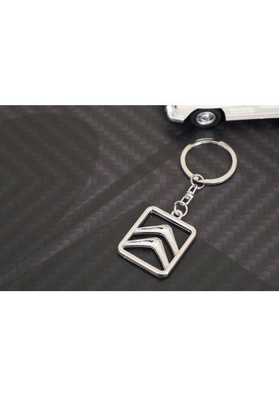 Citroen Uyumlu Logo Krom Metal Çift Yön Stil Anahtarlık