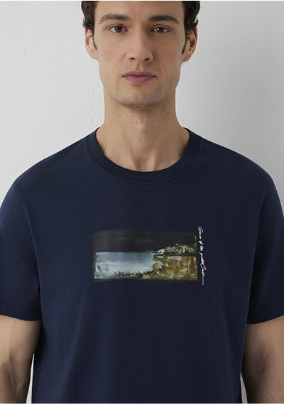 Mavi M0613520-70490 Mavi Baskılı T-shirt Erkek Tişort Lacivert