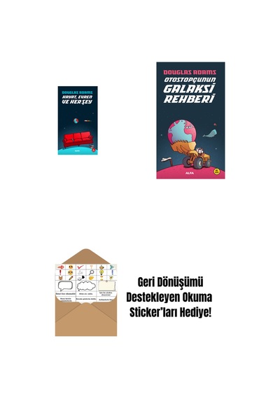 Hayat Evren Ve Her Şey + Otostopçunun Galaksi Rehberi + Okuma Sticker'ları