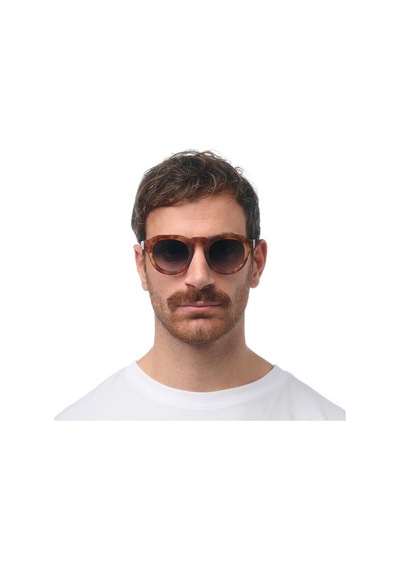 Okkia Zeno Round Unisex Güneş Gözlüğüsahara Havana / Lens: Yeşil Açık Kahverengi