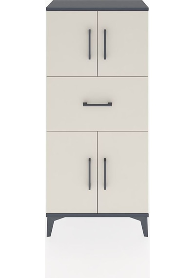 Hyperion Dolap Tek Raflı Tek Çekmeceli 4 Kapaklı 60x44x134 An... Antrasit