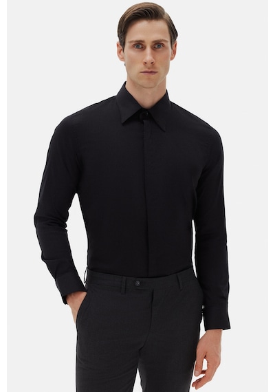 Twn Slim Fit Siyah Düz Gömlek 5ef02ee44343m Çok Renkli
