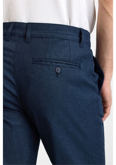 Süvari Lacivert Slim Düz Armürlü Normal Bel Casual Pantolon Spn2020500019-m09