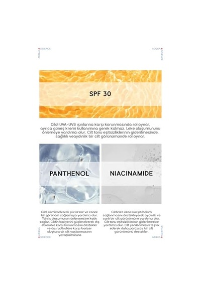 Acquaboost Yoğun Nemlendirici &amp Uva-uvb Güneş Koruma Spf 30, Besleyici, Yenileyici, Nemlendirici Yüz Kremi 50ml,