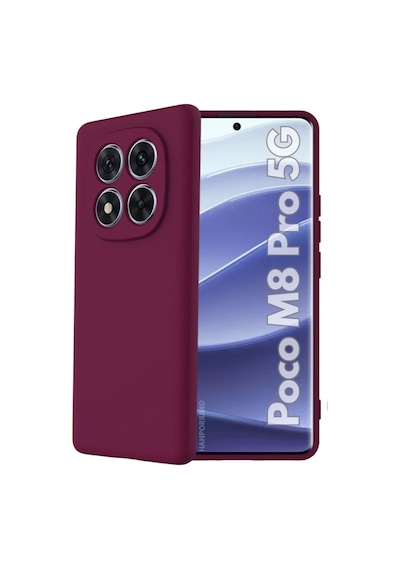 Poco M8 Pro 5g Uyumlu Silikon Kılıf - Pastel Renk Tonu Kamera Korumalı Esnek Kapak - Mürdüm