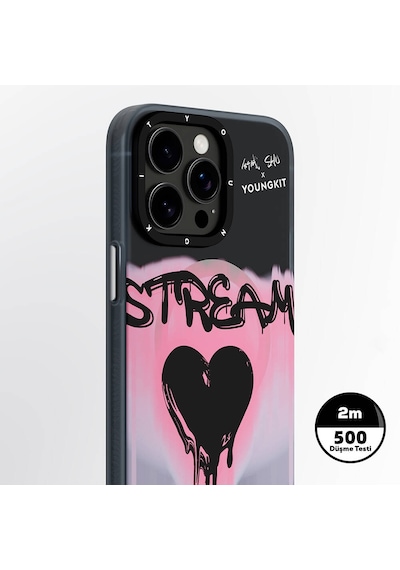 Apple Uyumlu iPhone 15 Pro Max Kılıf Magsafe Şarj Özellikli Shu Tasarımlı Youngkit Dreamland Serisi Pembe
