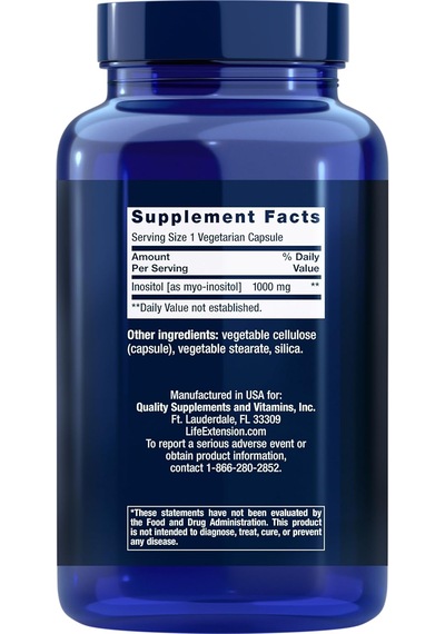 Life Extension Inositol Caps 1000 Mg, Myo-ınositol Mood Healt