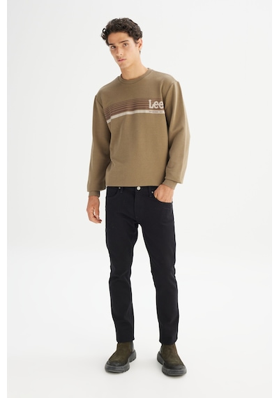 Lee Regular Fit Normal Kesim Bisiklet Yaka Baskılı Haki Sweatshirt