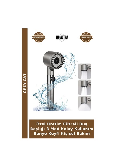 Özel Üretim Filtreli Duş Başlığı 3 Mod Kolay Kullanım Banyo Keyfi Kişisel Bakım Çok Renkli