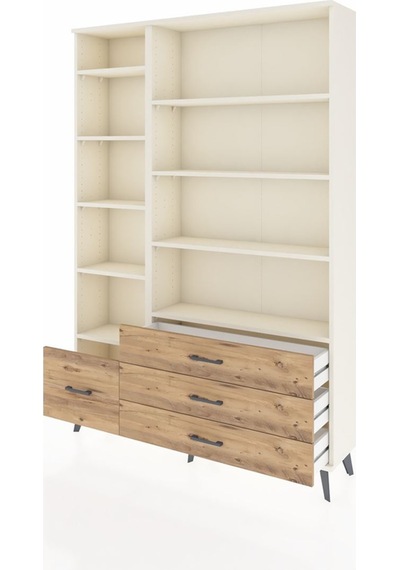 Arges Dolap 9 Raflı 4 Çekmeceli 132x30x195 Aytaşı-aytaşı/çam Aytaşı