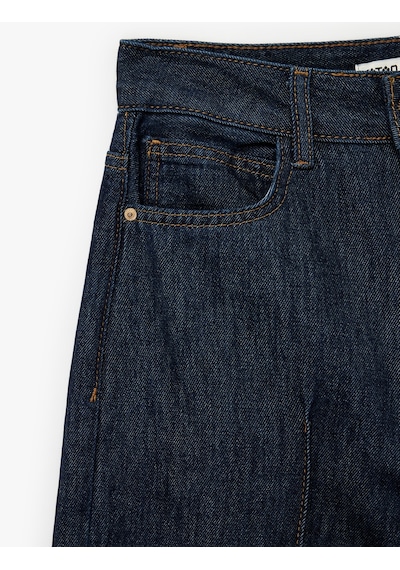 Koton Pamuklu Düğmeli Yüksek Bel Nervürlü Geniş Paça Denim Pantolon - Wide Leg Jeans Koyu İndigo 6sal40123md İndigo Koton Pamuklu Düğmeli Yüksek Bel Nervürlü Geniş Paça Denim Pantolon - Wide Leg Jeans Koyu İndigo 6sal40123md İndigo