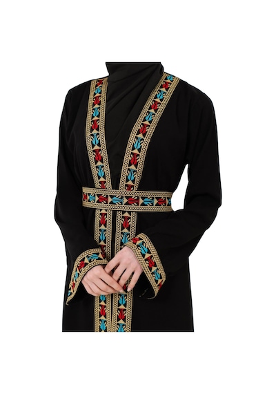 Zaytoon Filistin Nakışlı Lüks Lexus Kumaş Modern Abaya C100064 Çok Renkli
