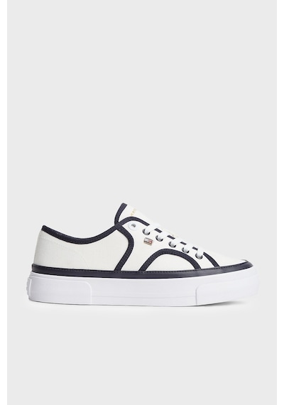 Tommy Hilfiger Platform Kanvas Sneaker Ayakkabı Kadın Ayakkabı Fw0fw09394 0g7 Ekru