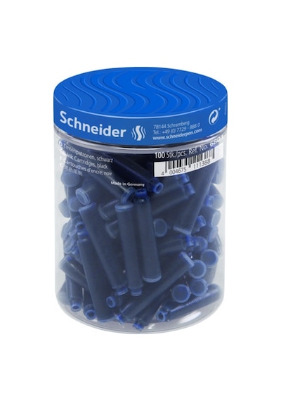 Schneider Mürekkep Kartuş Kısa Mavi - 100'lü Kavanoz