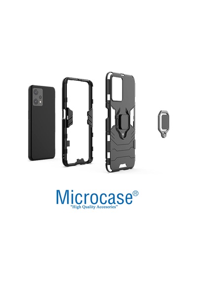 Realme 9 Pro Batman Serisi Yüzükstandlıarmorkılıf - Siyah Al3349
