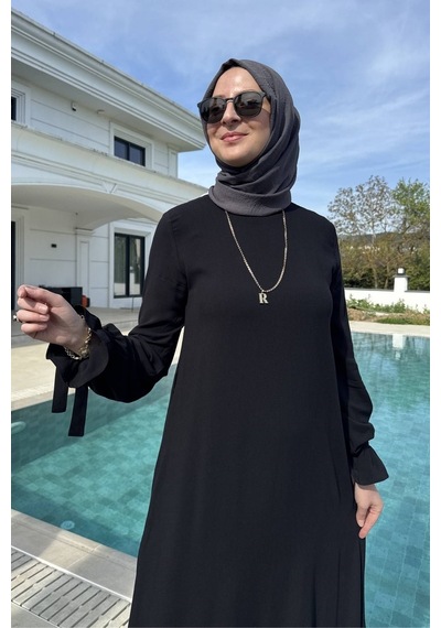 Rabia Şamlı Irmak Elbise Siyah Normal