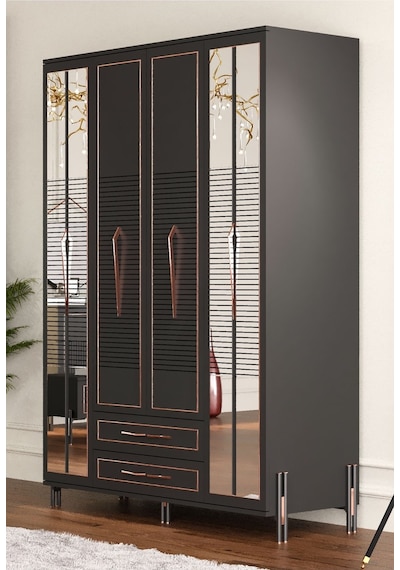Tocco-platin 4 Kapaklı Country Gardırop