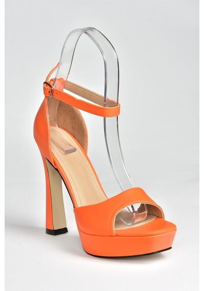 Fox Shoes Turuncu Platform Kalın Topuklu Kadın Ayakkabı K40458010 Fox Shoes Turuncu Platform Kalın Topuklu Kadın Ayakkabı K40458010
