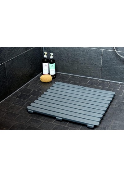 Gri, Kaymaz Duş Ve Banyo Paspası 55x55 Cm Sauna Ve Havuz Kullanımına Uygun
