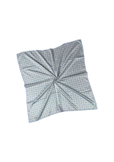 Mim Eşarp Emilya Rayon Desenli Eşarp 90x90 Cm Beyaz - İndigo