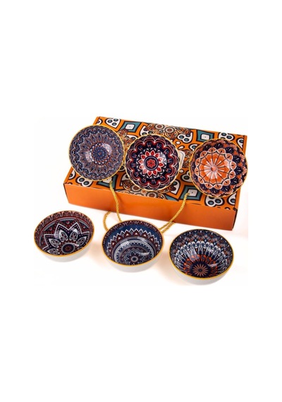 Mukko Home 6'li Desenli Porselen Kase Seti 320 Ml, Çorbalık, Kahvaltılık, Atıştırmalık Kase Hediyelik Kutulu,çok Renkli, Fan03 Çok Renkli