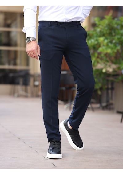 A Kalite Slim Fit Likralı Kumaş Pantolon Lacivert
