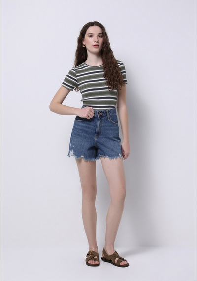 Colin's Colins Mom Fit Yüksel Bel Düz Kadın Denim Jean Şort Cl1073890 Q1.v1 Dn41336 Denim