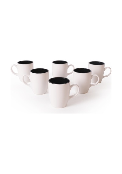 Keramika Mat Beyaz / Siyah Bulut Kupa 9 Cm 6 Adet 022/650