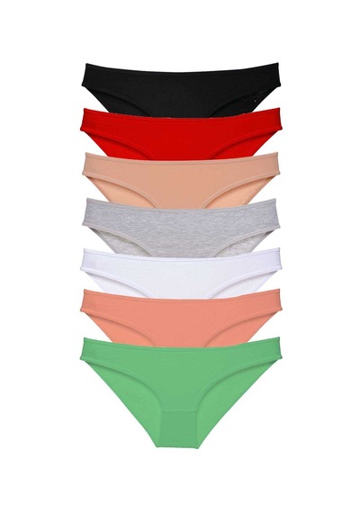 7 Adet Süper Eko Set Likralı Kadın Slip Külot Set 1 Altın - Lacivert
