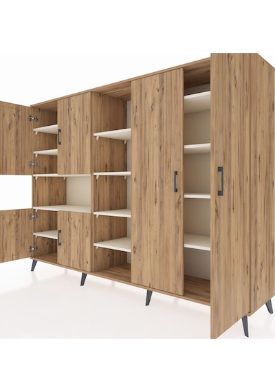 Hyperion Dolap 13 Raflı 6 Kapaklı 220x44x163 Çam-çam/aytaşı Çam-çam/aytaşı
