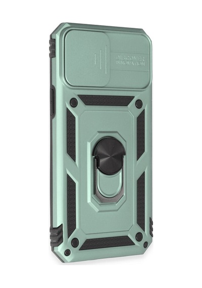 Apple  Uyumlu iPhone 12 Pro Max Kılıf Pars Lens Yüzüklü Silikon - Yeşil Renk Renk