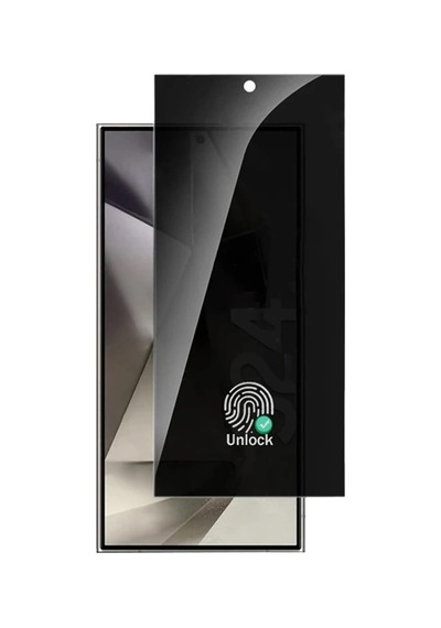 Ayrex Samsung Galaxy S24 Plus İle Uyumlu Ekran Koruma 0,18 Mm Ultra İnce Hayalet Gizlilik Cam Hassas Parmak İzi Açma Ö