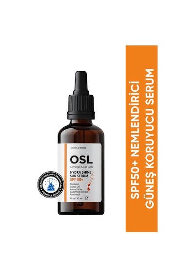 OSL Omega Skin Lab Hydra Shine Sun Nemlendirici Güneş Koruyucu Serum SPF50 30 ML