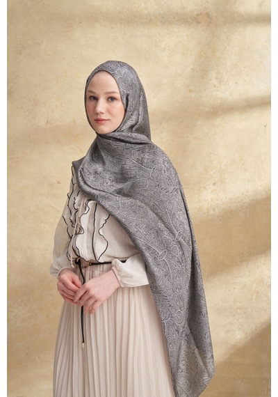 Armanda Jose Jakar Ethnic Desen Şal- 3303 Füme