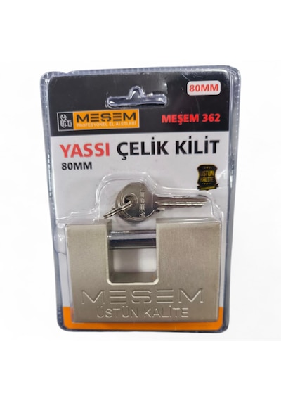 Meşem Yassı Çelik Kilit 80 Mm