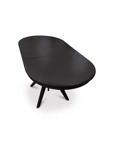 Vintera Açılır Oval Ahşap Mutfak Masası 80x120 Siyah