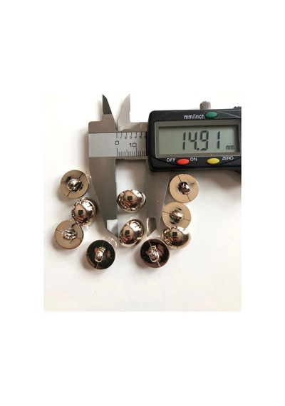 15 Mm Light Gold Ayaklı Metalize Top Düğme 15 Adet - 334535647