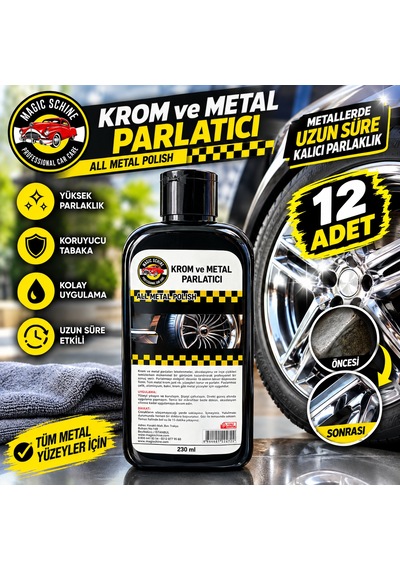 12'li Krom Ve Metal Parlatıcı 230 Ml