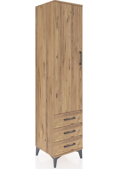 Hyperion Dolap 4 Raflı 3 Çekmeceli Tek Kapaklı 44x44x195 Çam-çam Çam