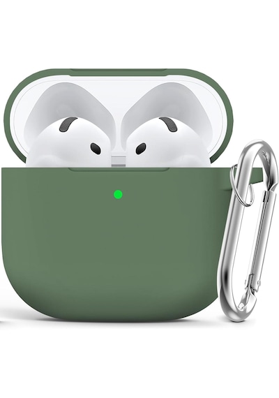 Apple Uyumlu AirPods 4. Nesil Soft Silikon Kılıf Düz Renkler Haki