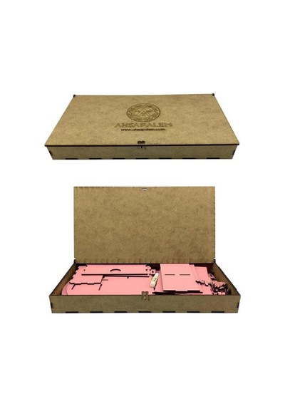 Masaüstü Düzenleyici Ahşap Organizer Seti Pembe