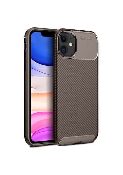 Apple Uyumlu iPhone 12 Mini Kılıf Focus Carbon Desen Silikon Arka Kapak