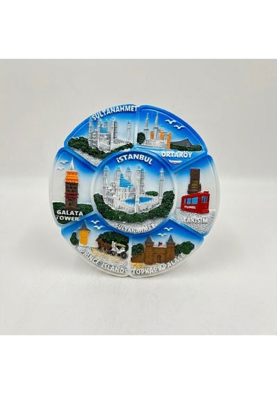 İstanbul Temalı Kabartmalı Dekoratif Tabak Masa Ve Duvar Dekoru 20 Cm