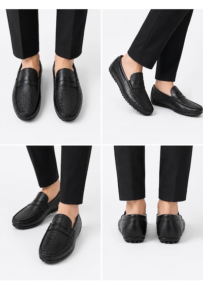 Frank Valentia Fv115 Hakiki Deri Erkek Loafer Ayakkabı Siyah