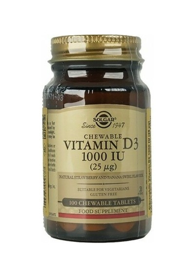 Solgar Vitamin D3 1000 Iu 25 Μg 100 Çiğneme Tablet