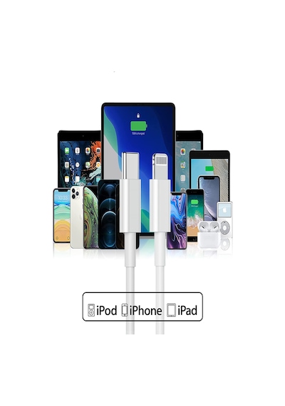 Type-C to Lightning 20W Hızlı Şarj ve Data Kablosu 1 Metre