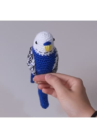 Amigurumi Kuş Oyuncak Muhabbet Kuşu Lacivert  KIrçıllı