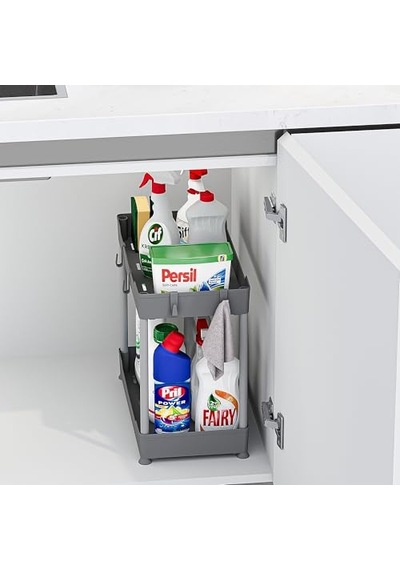 Gri 2 Katlı Düzenleyici Mutfak Ve Banyo Rafı Diğer