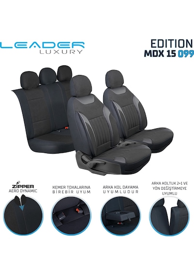 Daewoo Lanos Keten Oto Koltuk Kılıfı Ön Arka Set Dark Siyah Edition Scr