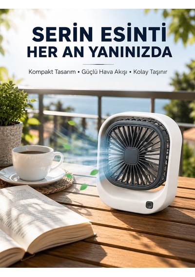 Taşınabilir Şarjlı Masa Fanı Sessiz Ve Güçlü Fan Sistemli 9M938ATDiğer